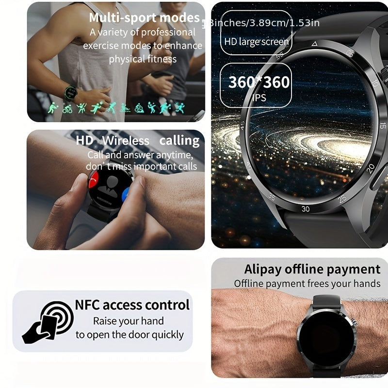 Mens Smart Watch GPS Motion Trajectory 360 Fitness Tracker