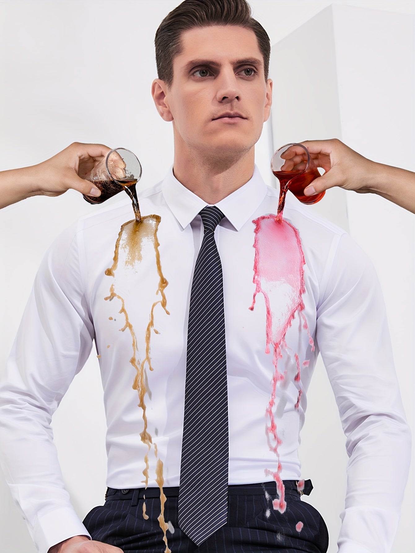 Men's Long-Sleeved Shirt, Iron-Free, Waterproof, Oil-Free