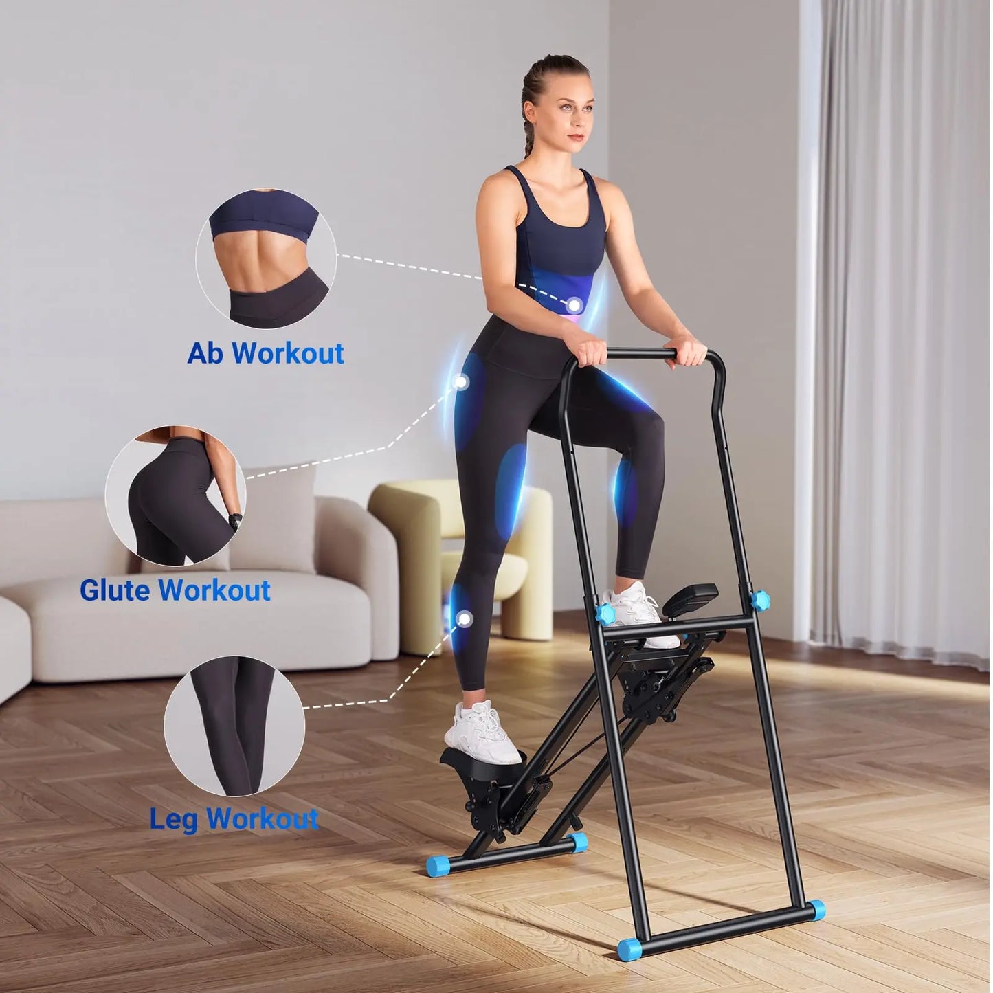 Compact Folding Cardio Stair Stepper Vertical Climber Machine
