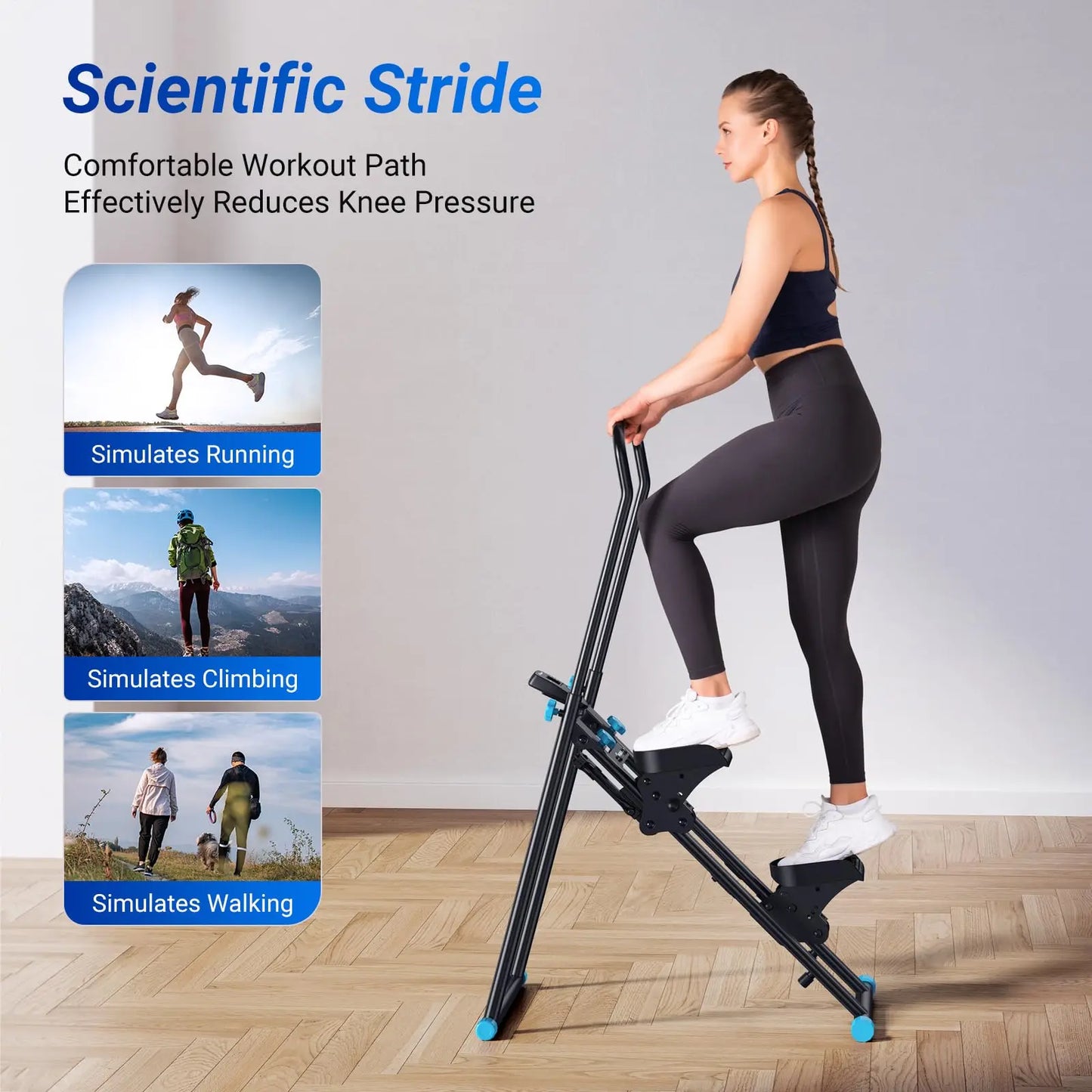 Compact Folding Cardio Stair Stepper Vertical Climber Machine