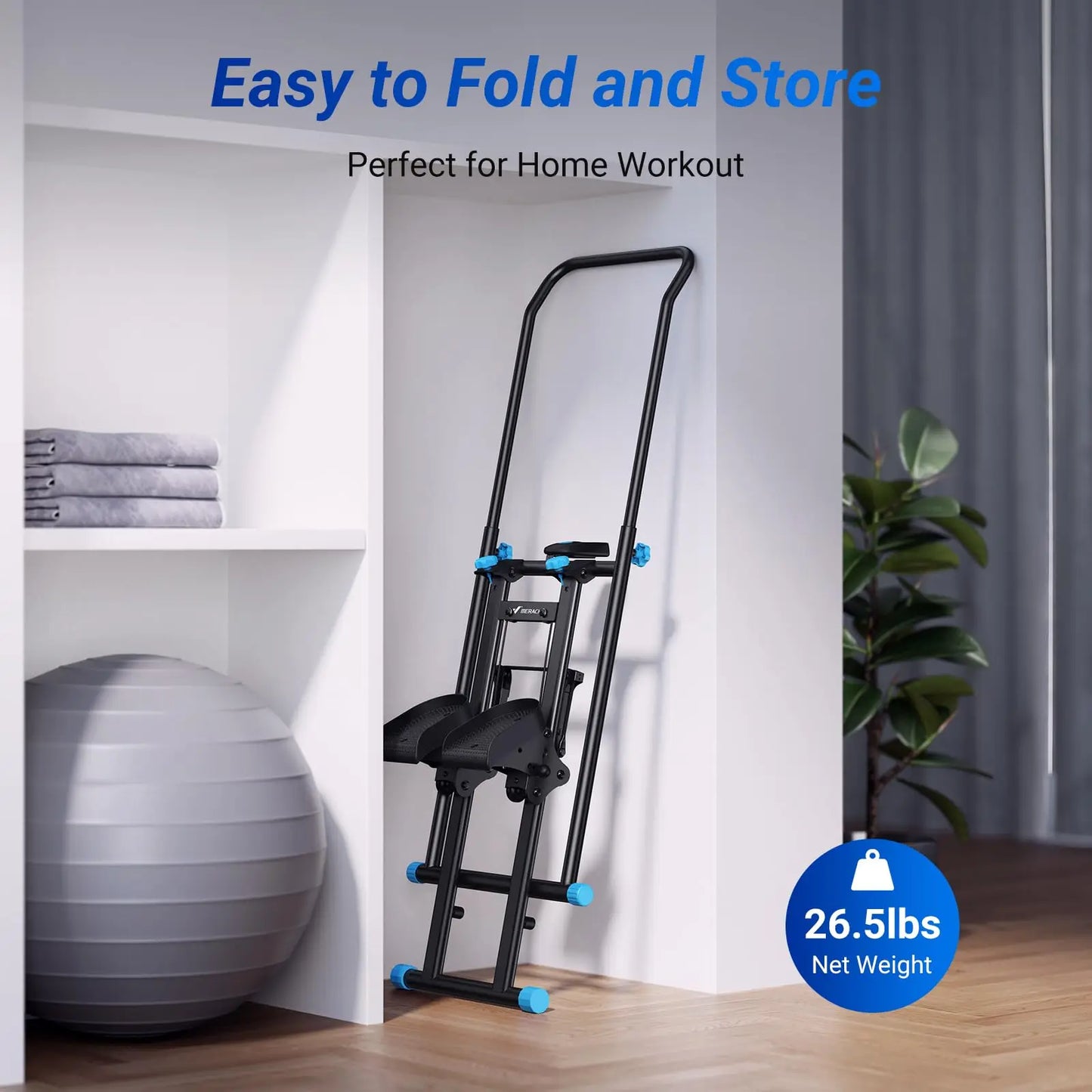 Compact Folding Cardio Stair Stepper Vertical Climber Machine