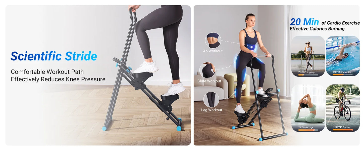 Compact Folding Cardio Stair Stepper Vertical Climber Machine