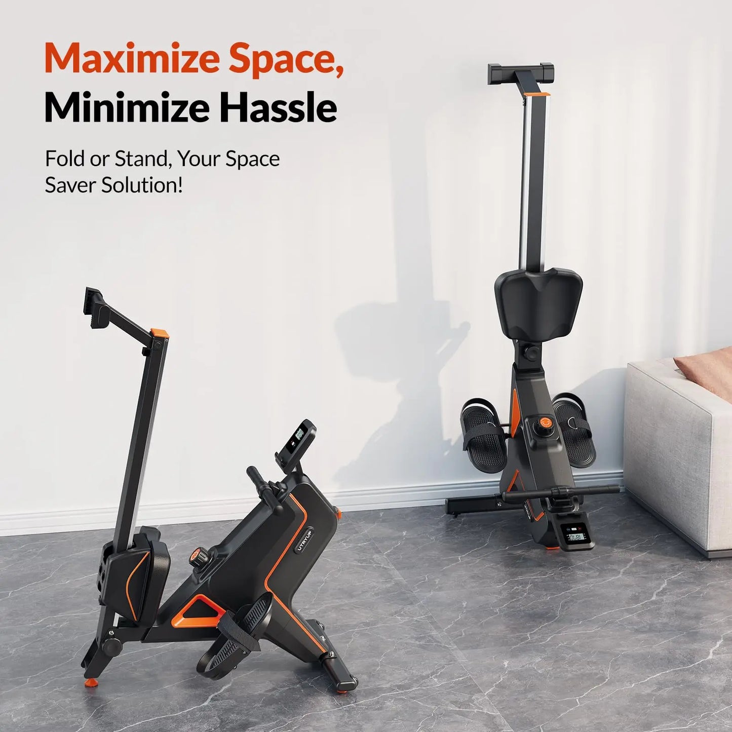 Magnetic Rowing Machine with Quiet Resistance and Foldable Design