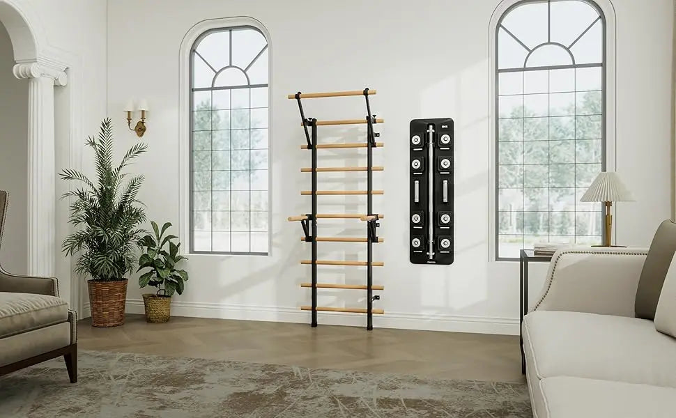 Dumbbell Barbell Sets with Rack, Free Weights, Wall-Mounted