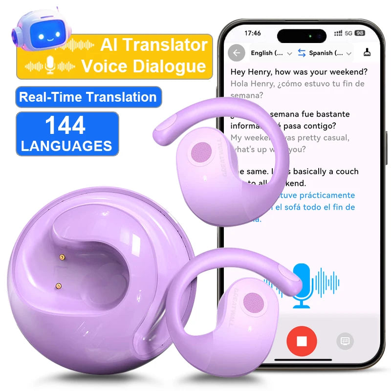 AI Translation Wireless Bluetooth Earphones For Global Communication