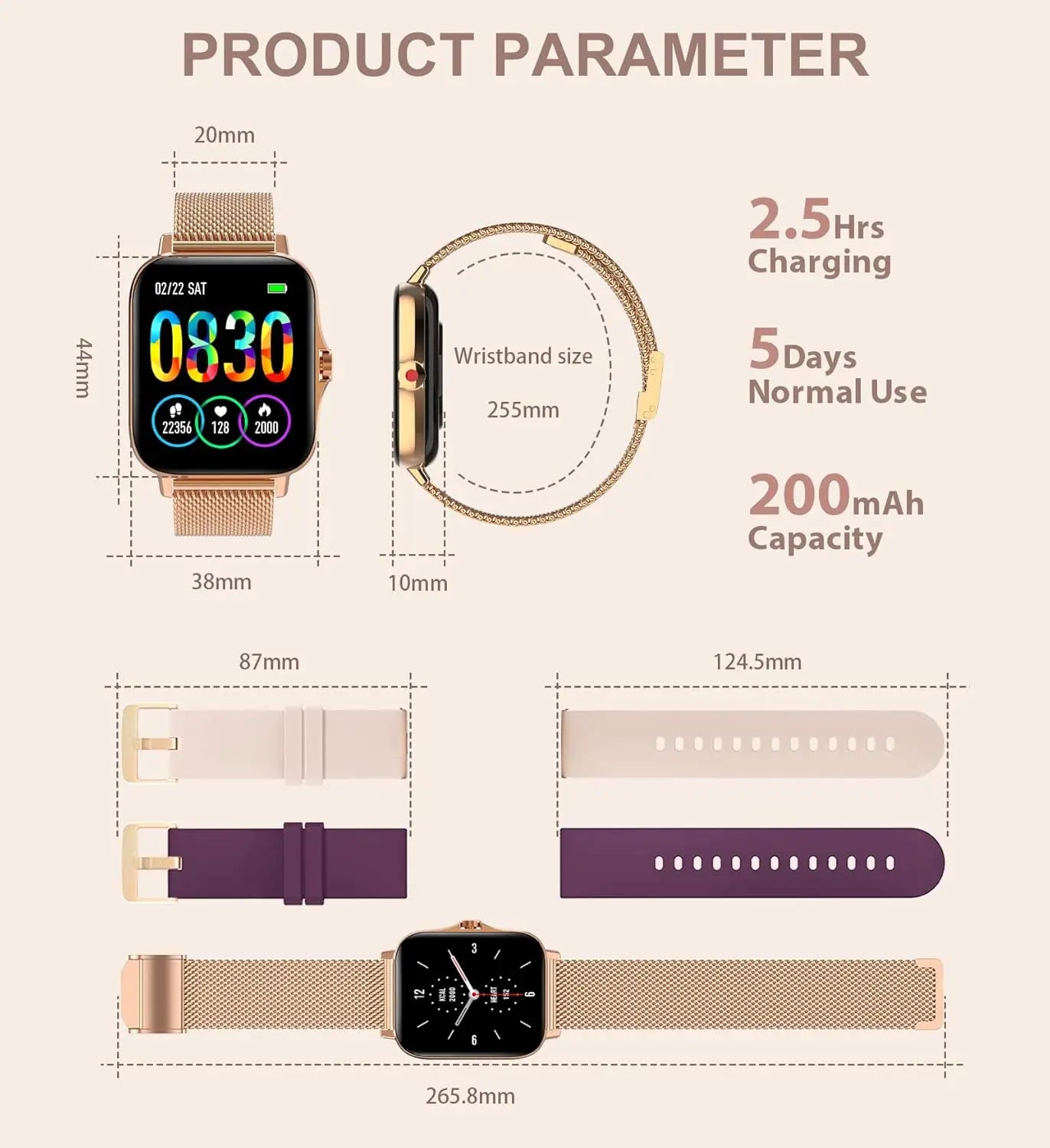 Smart Watch With Fitness Tracker And Health Monitoring Features