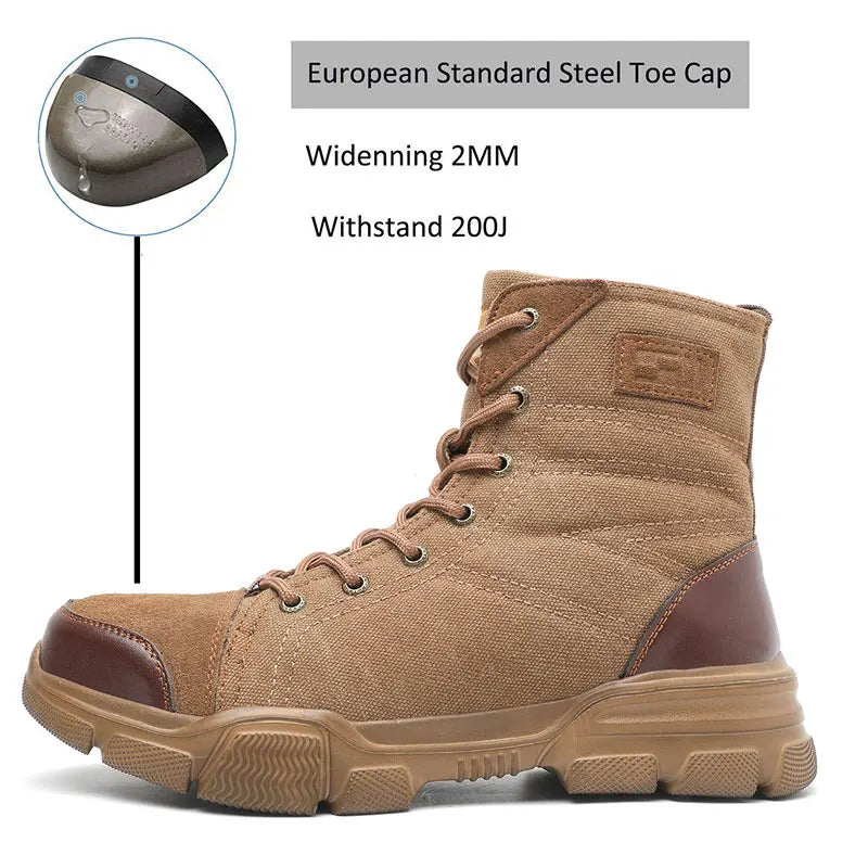 Men's Steel Toe SafetyWork Boots, Indestructible Design