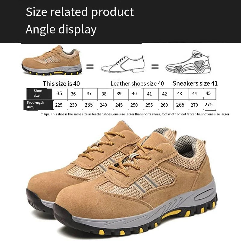 Mens Indestructible Work Safety Sneakers Lightweight Steel Toe
