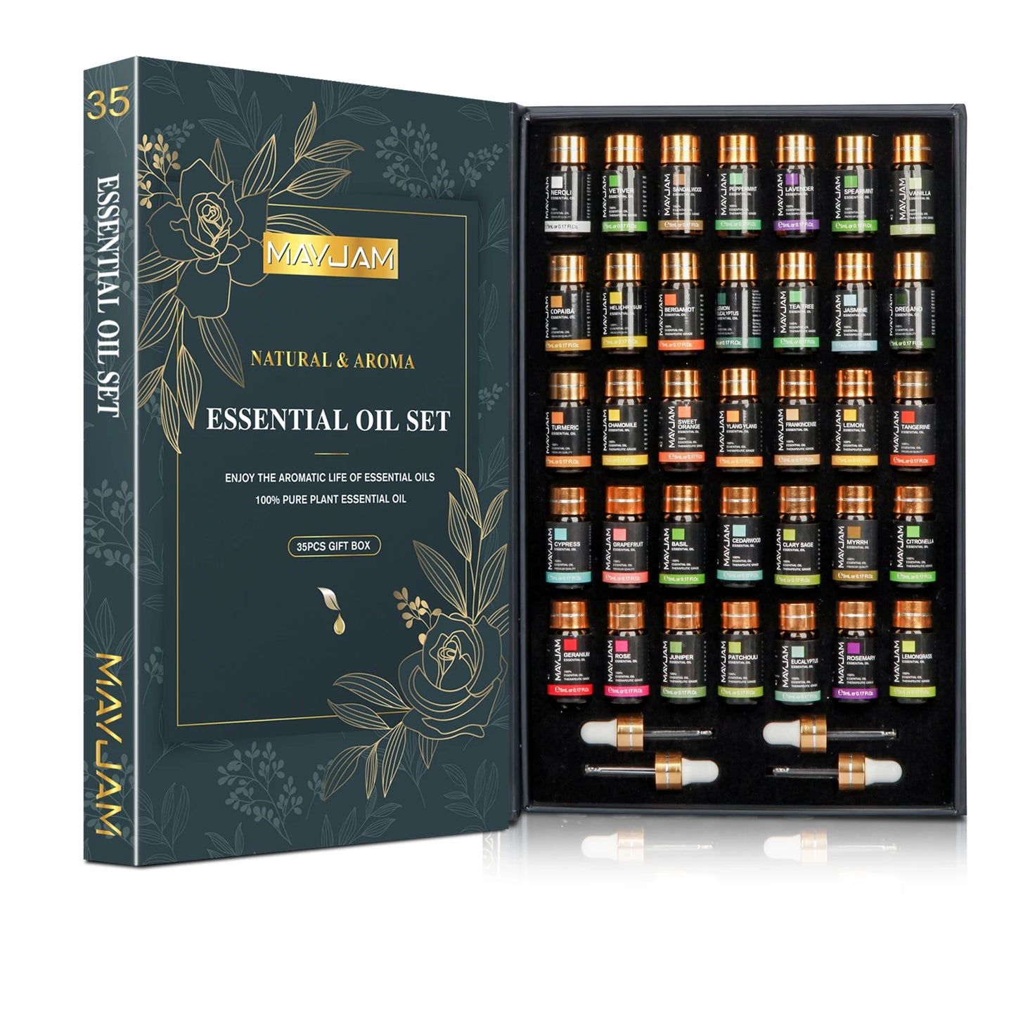 35 Piece Essential Oils Set for Diffuser and Aromatherapy
