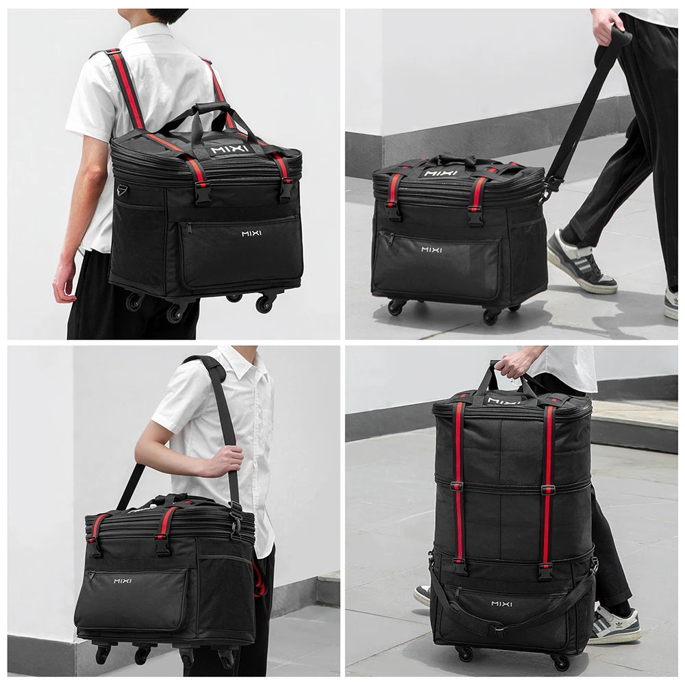 Mixi Foldable Hand Carry Duffel Bag with Wheels Waterproof