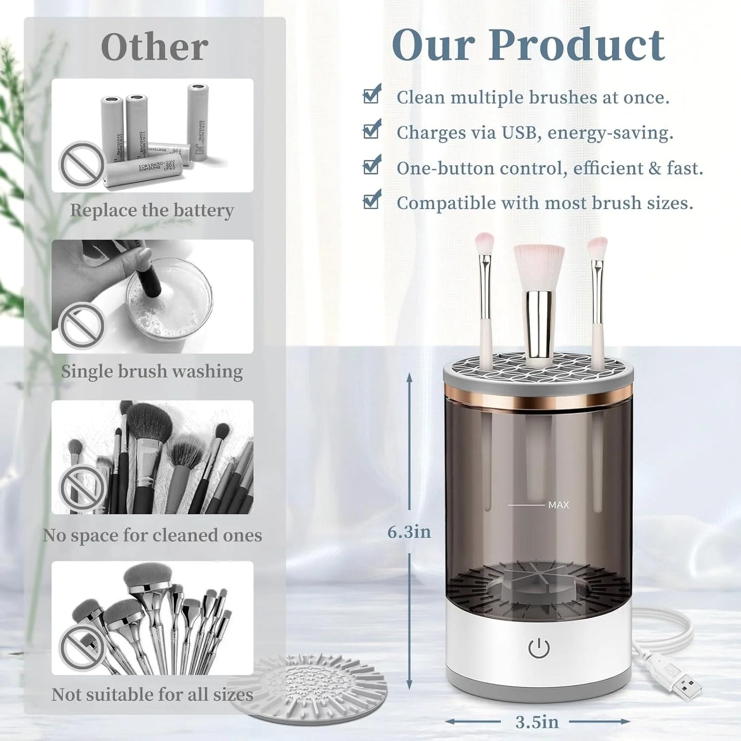 Deep Cleaning Machine for Makeup Brushes - All Types Portable