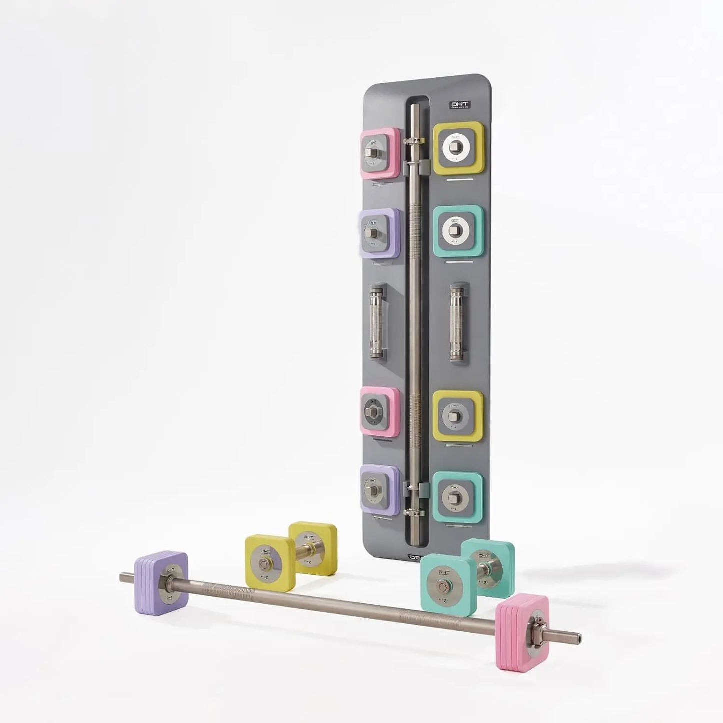 Dumbbell Barbell Sets with Rack, Free Weights, Wall-Mounted