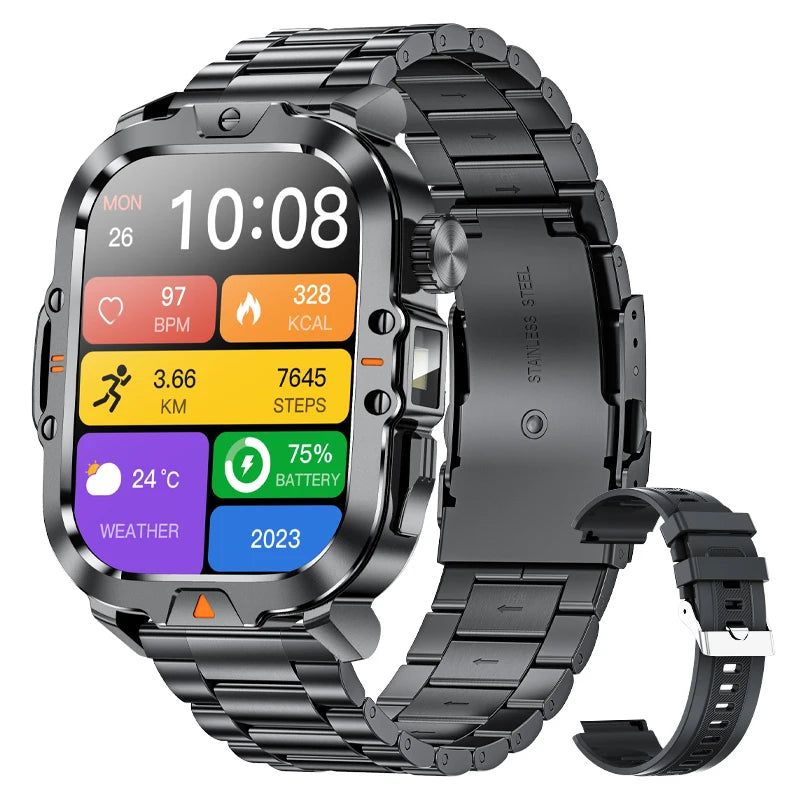 Men Smart Watch With HD Screen And Flashlight