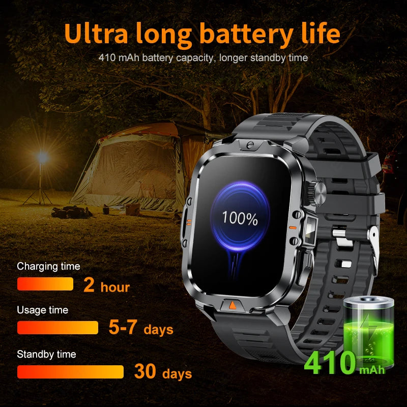 Men Smart Watch With HD Screen And Flashlight
