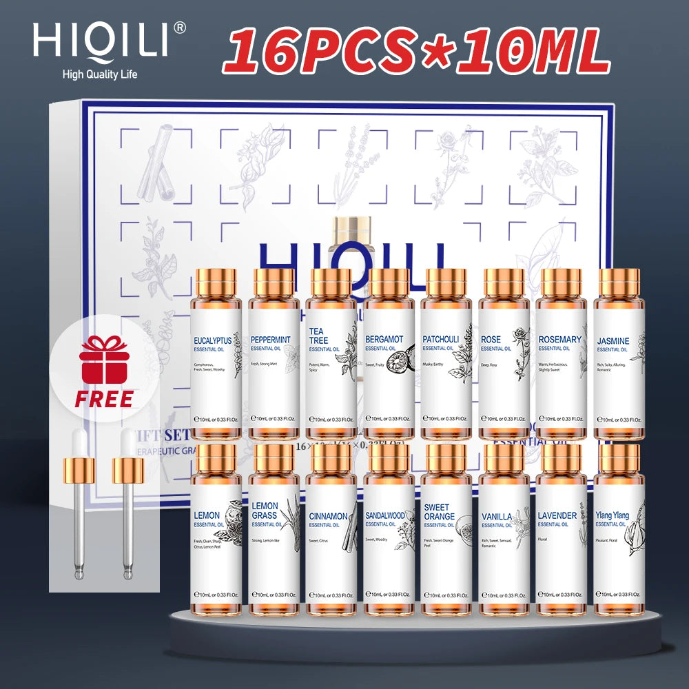 16 Piece Essential Oil Set for Relaxation and Aromatherapy