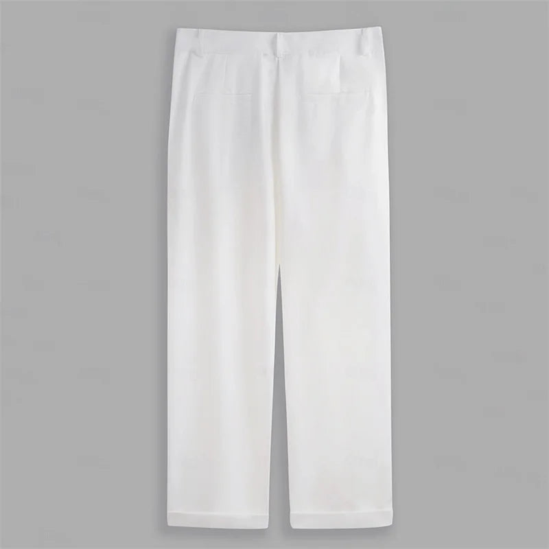 Men's Classic Flat Front Dress Pants for Business Casual Wear