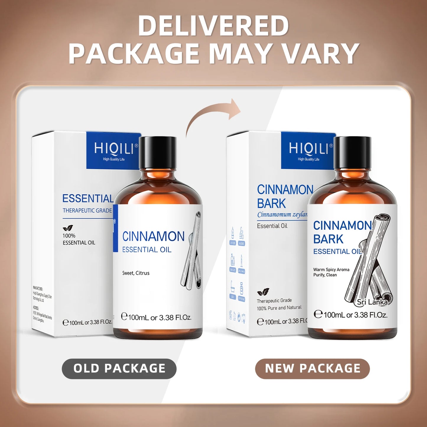 100ML Pure Cinnamon Bark Essential Oil for Relaxation and Wellness