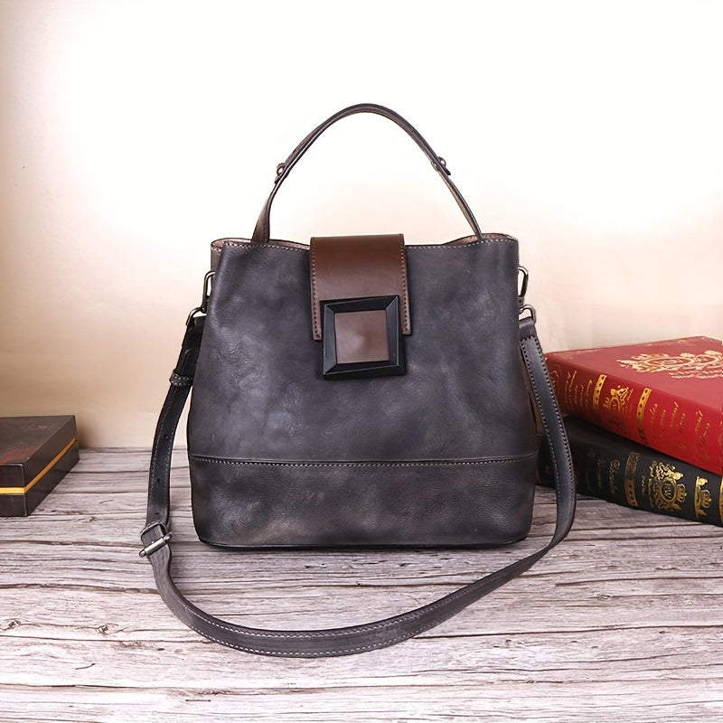 Genuine Leather Women's Crossbody Bag With Adjustable Strap