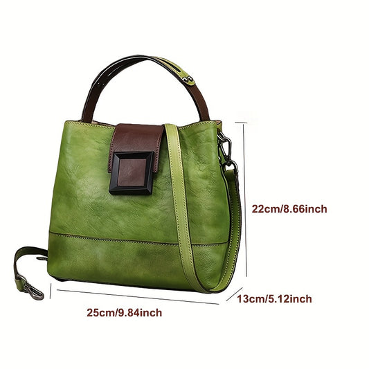 Genuine Leath Crossbody Bag With Adjustable Shoulder Strap