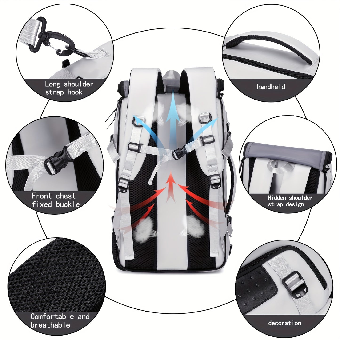 Travel Backpack, Large Capacity Carry On, Airline Approved Shoe Compartment,