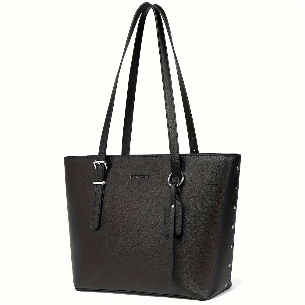 Large Vegan Leather Tote Shoulder Bag