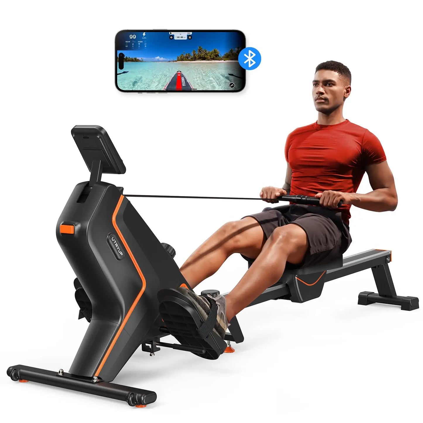 Magnetic Rowing Machine with Quiet Resistance and Foldable Design