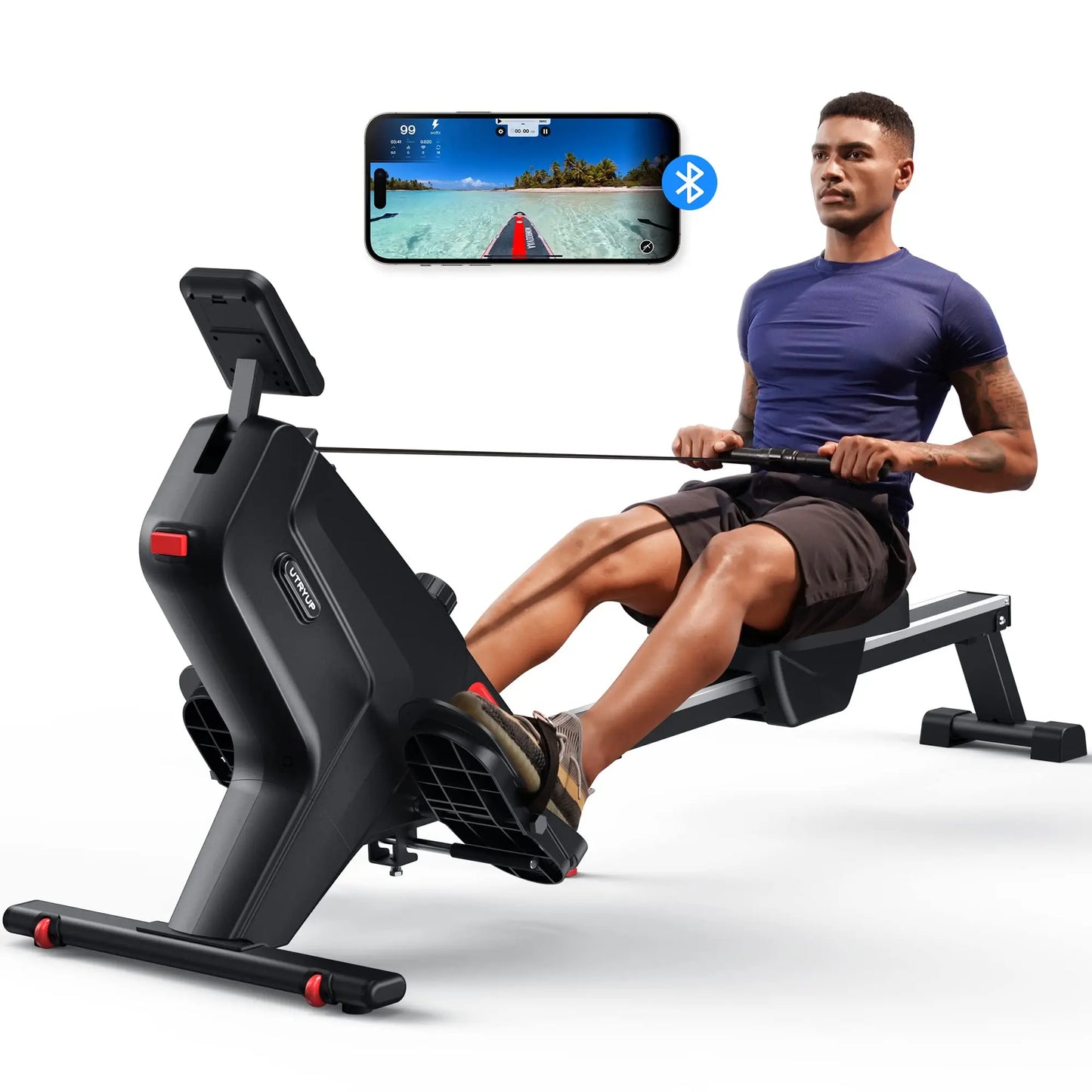 Magnetic Rowing Machine with Quiet Resistance and Foldable Design