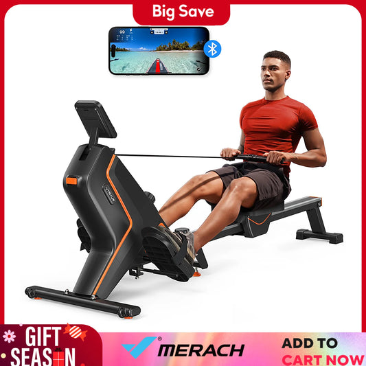Magnetic Rowing Machine with Quiet Resistance and Foldable Design