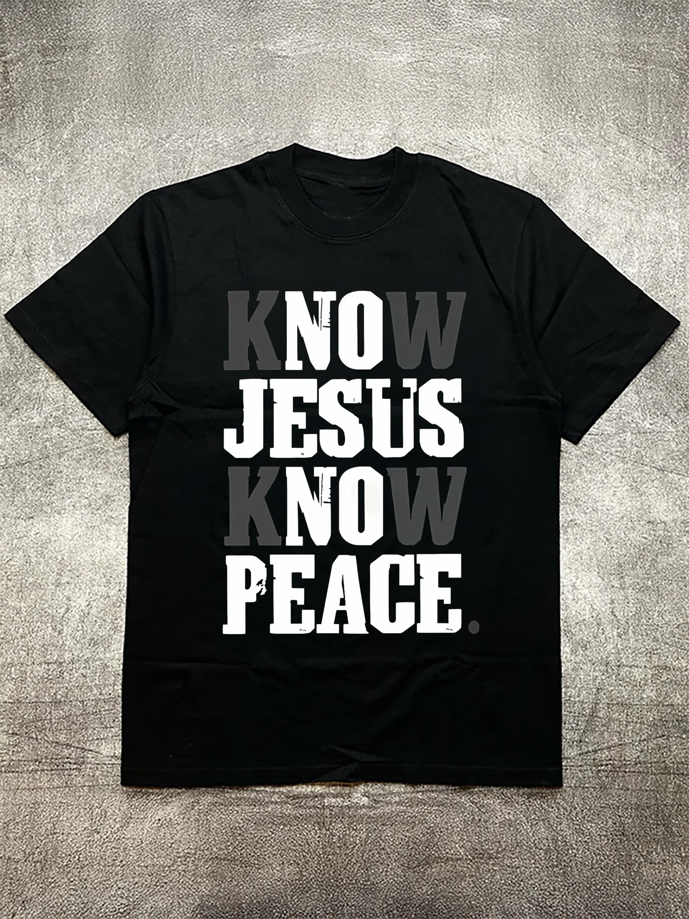 Cotton Men T Shirt Know Jesus Know Peace Graphic Tee