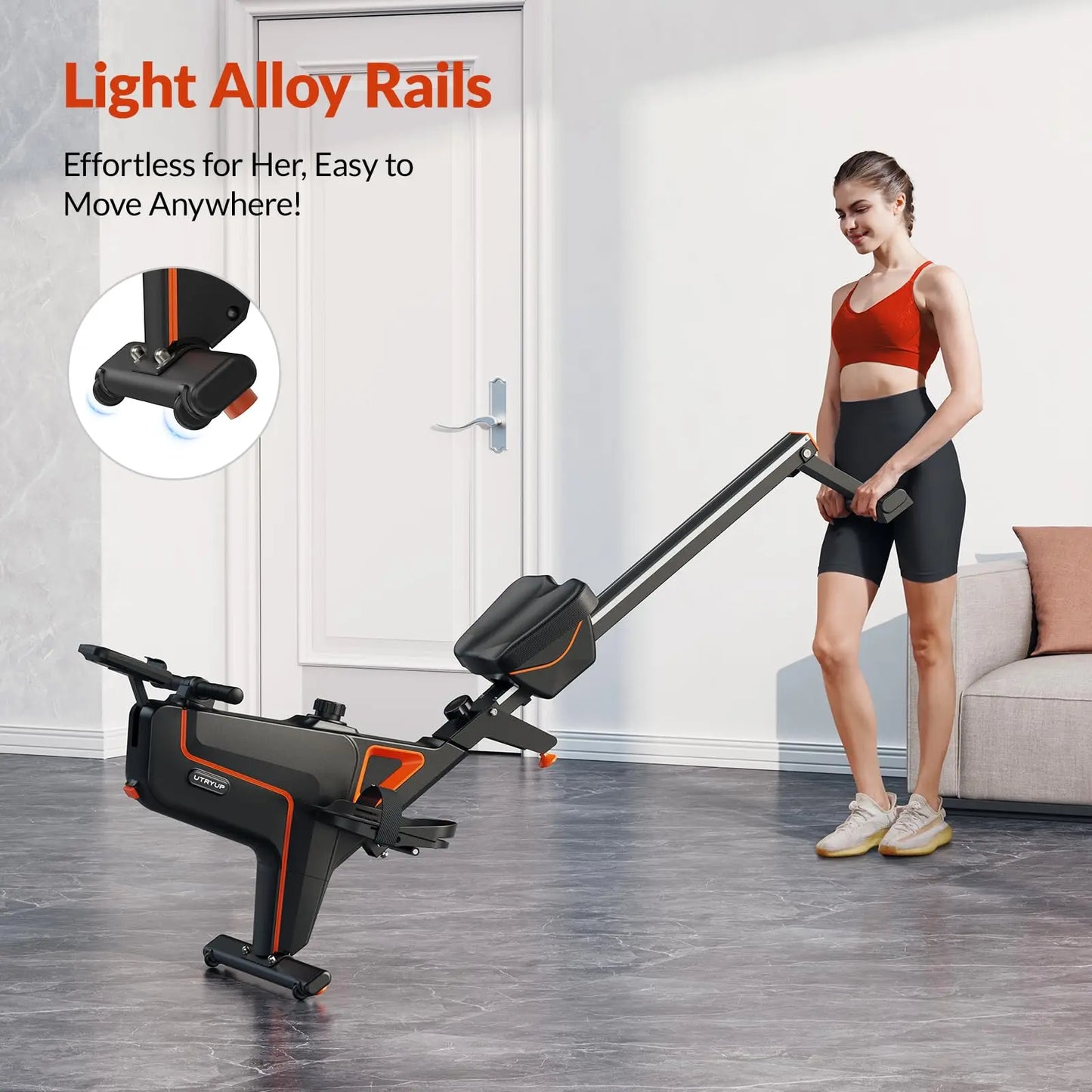 Magnetic Rowing Machine with Quiet Resistance and Foldable Design