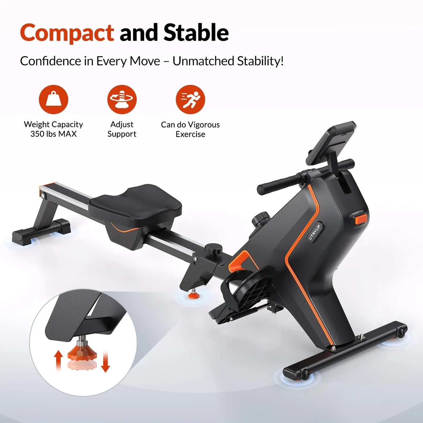 Magnetic Rowing Machine with Quiet Resistance and Foldable Design