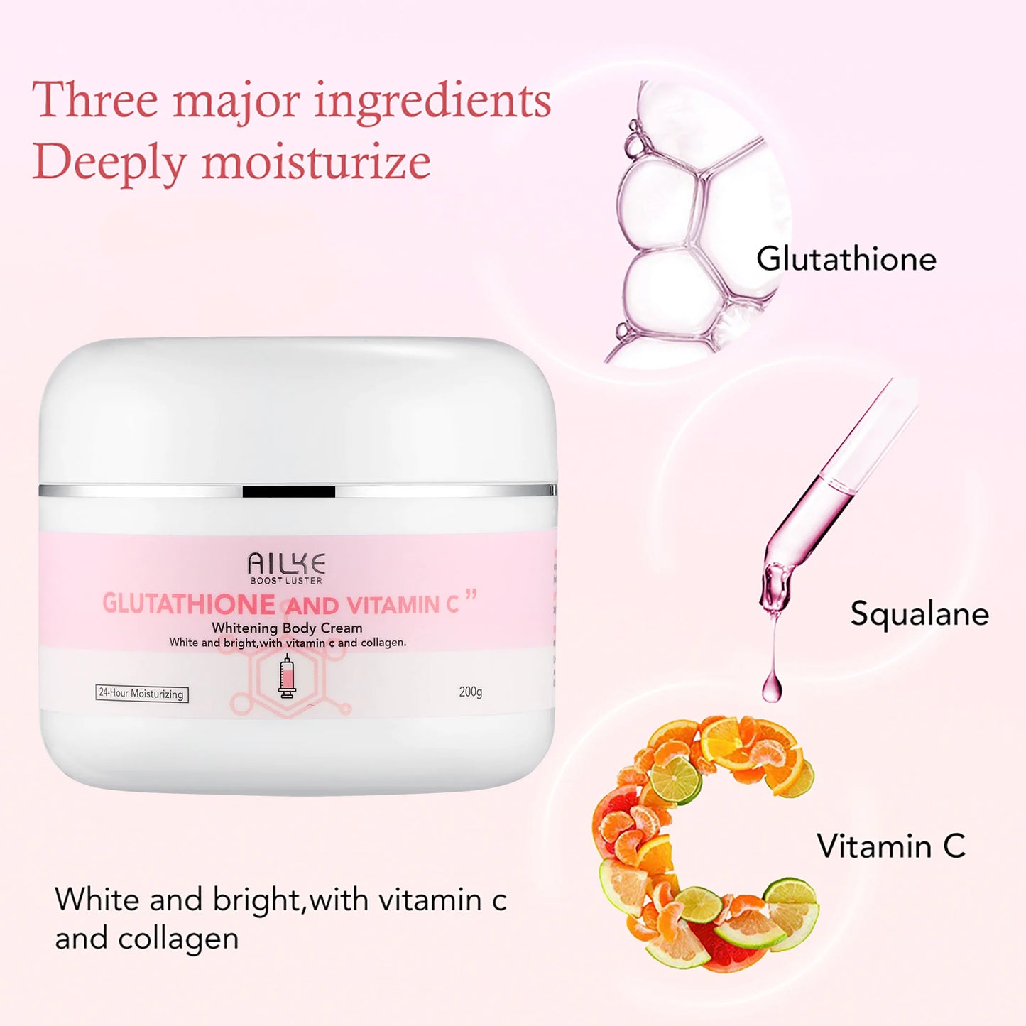 Whitening Body Skin Care Cream,  Remove Dark Spots, Glutathion, Shea Butter, Moisturizing