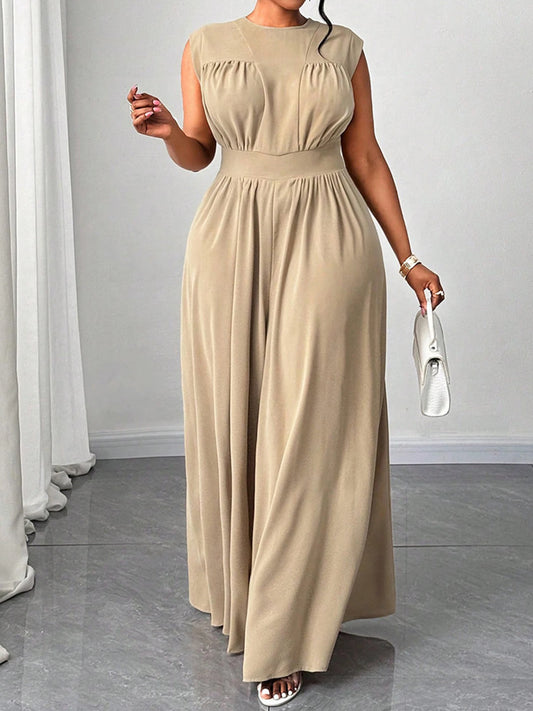 Floral Print Plus Size Jumpsuit with Pockets for Women