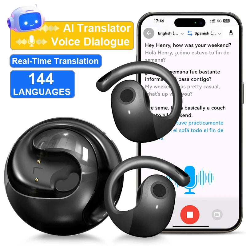 AI Translation Wireless Bluetooth Earphones For Global Communication