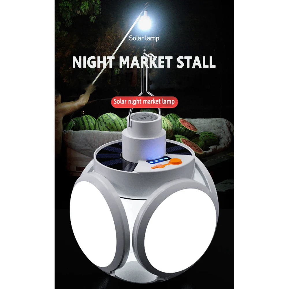 Solar Camping Lantern 500LM USB Rechargeable Portable Light
