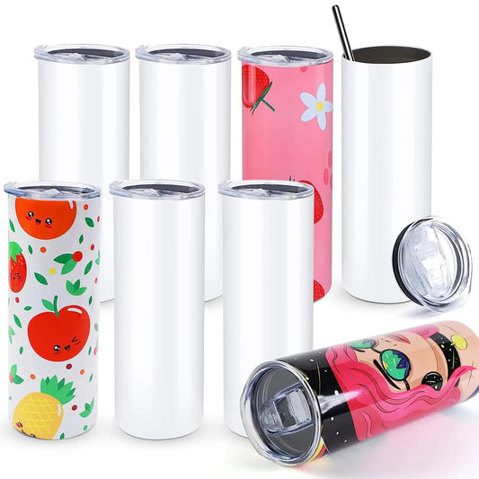 8pcs/4pcs 20 OZ Sublimation Tumblers, Blank DIY w/ Sublimation Papers