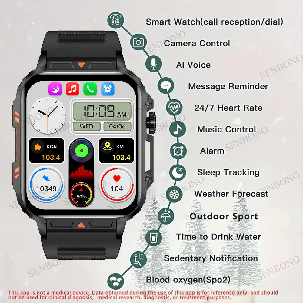 Men's Smart Watch with Bluetooth Calling and Heart Rate Monitor