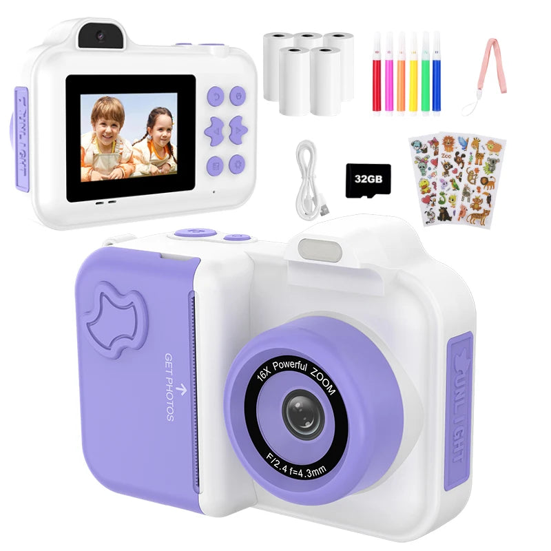 Kids Instant Print Camera for Fun Photo and Video Memories