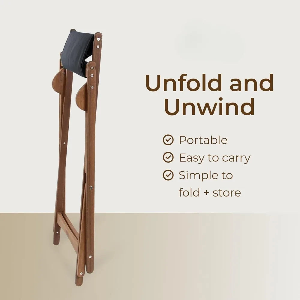 Glider Chair Portable Camping Wood Folding Outdoor Chair