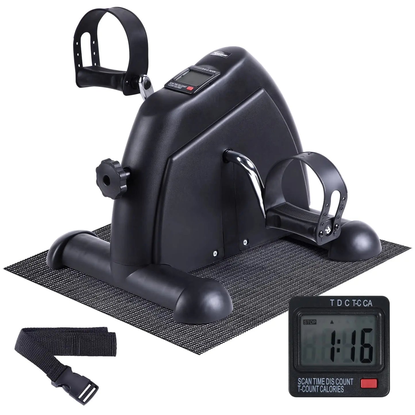 Foot Cycle Bike Pedal Exerciser,  LCD Display and Anti-Skid Mat