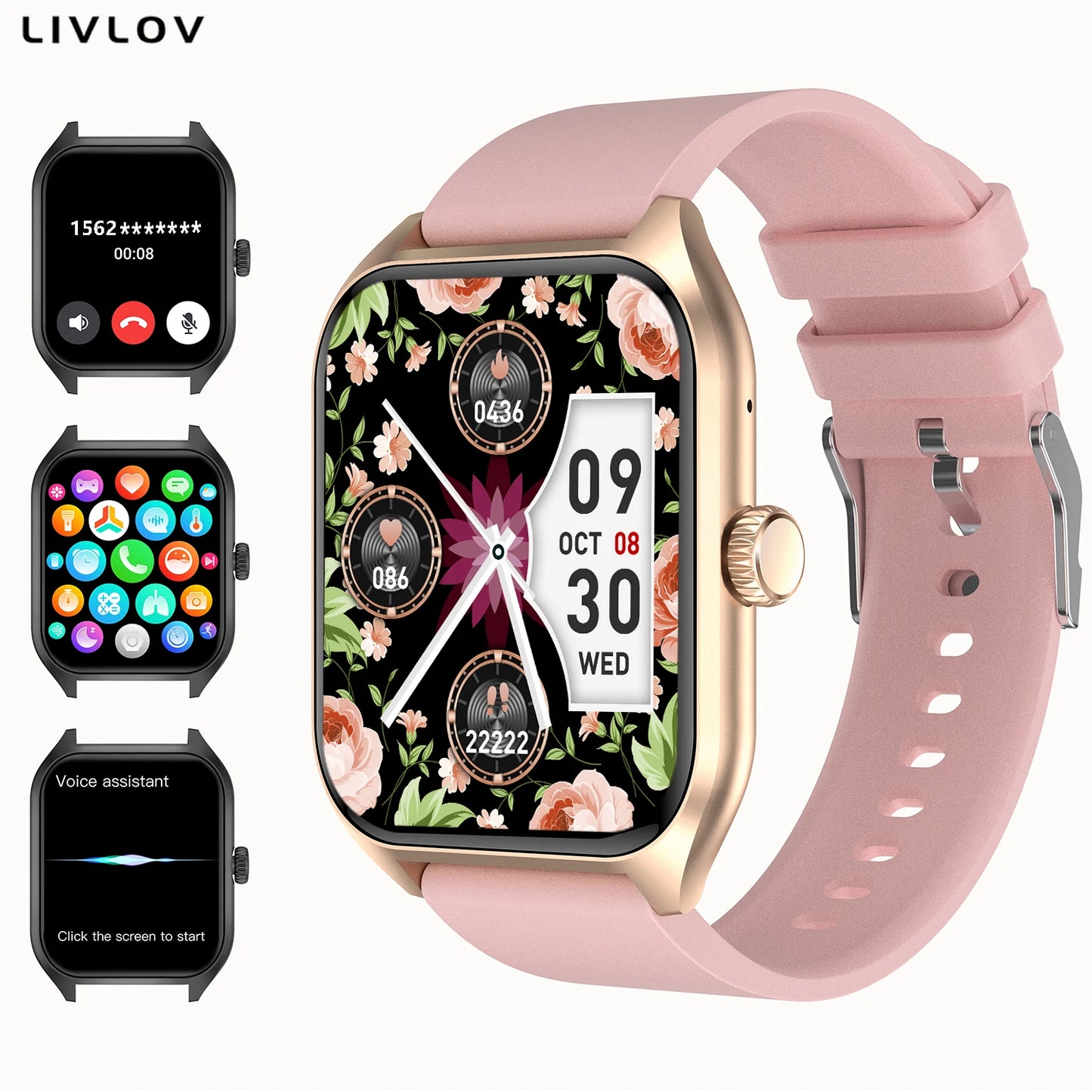 AI Voice Assistant Smart Watch for Men Women 1.96 Inch HD Screen Activity Trackers