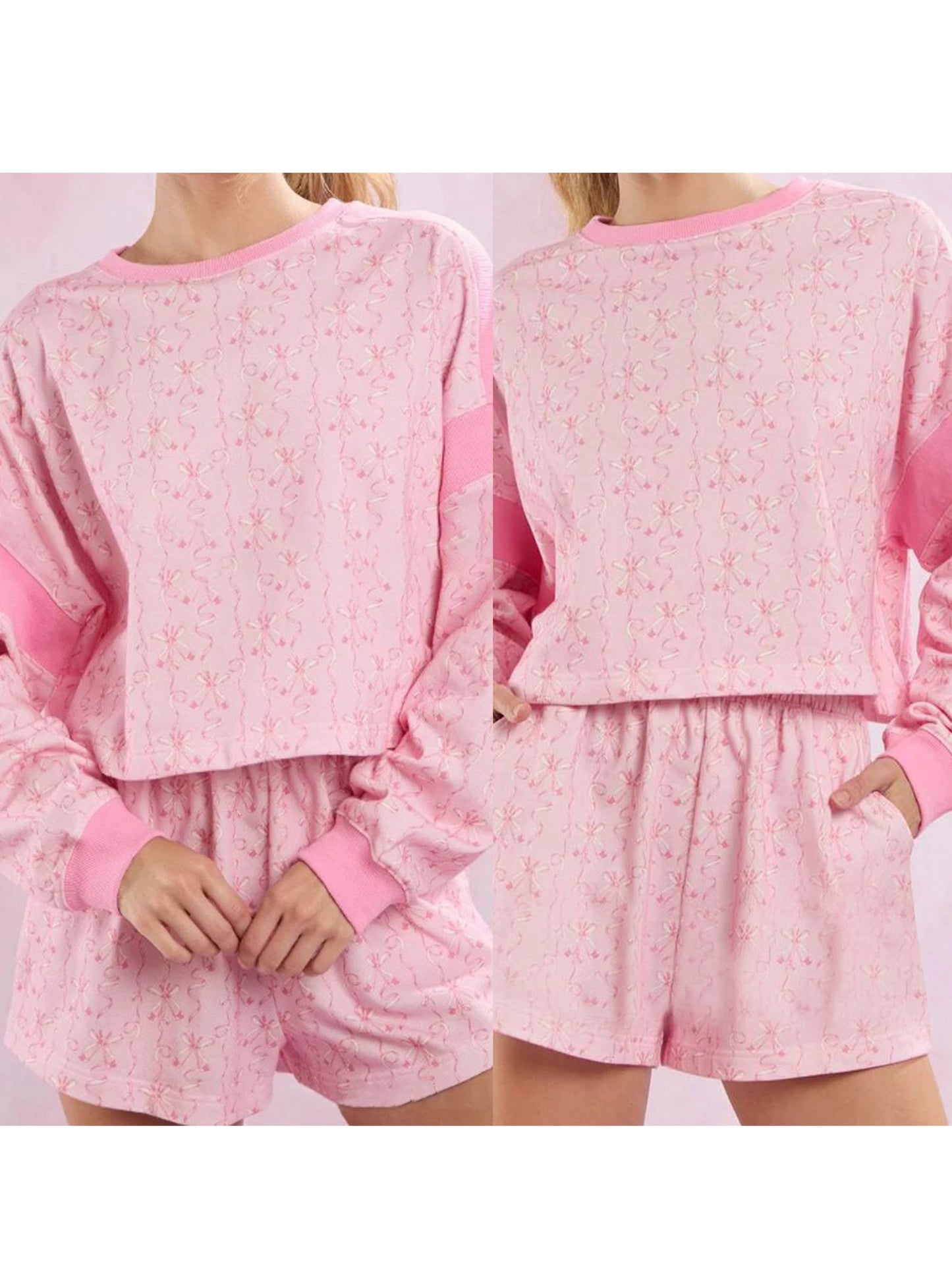 Floral Off Shoulder Crop Top and High Waist Shorts Set