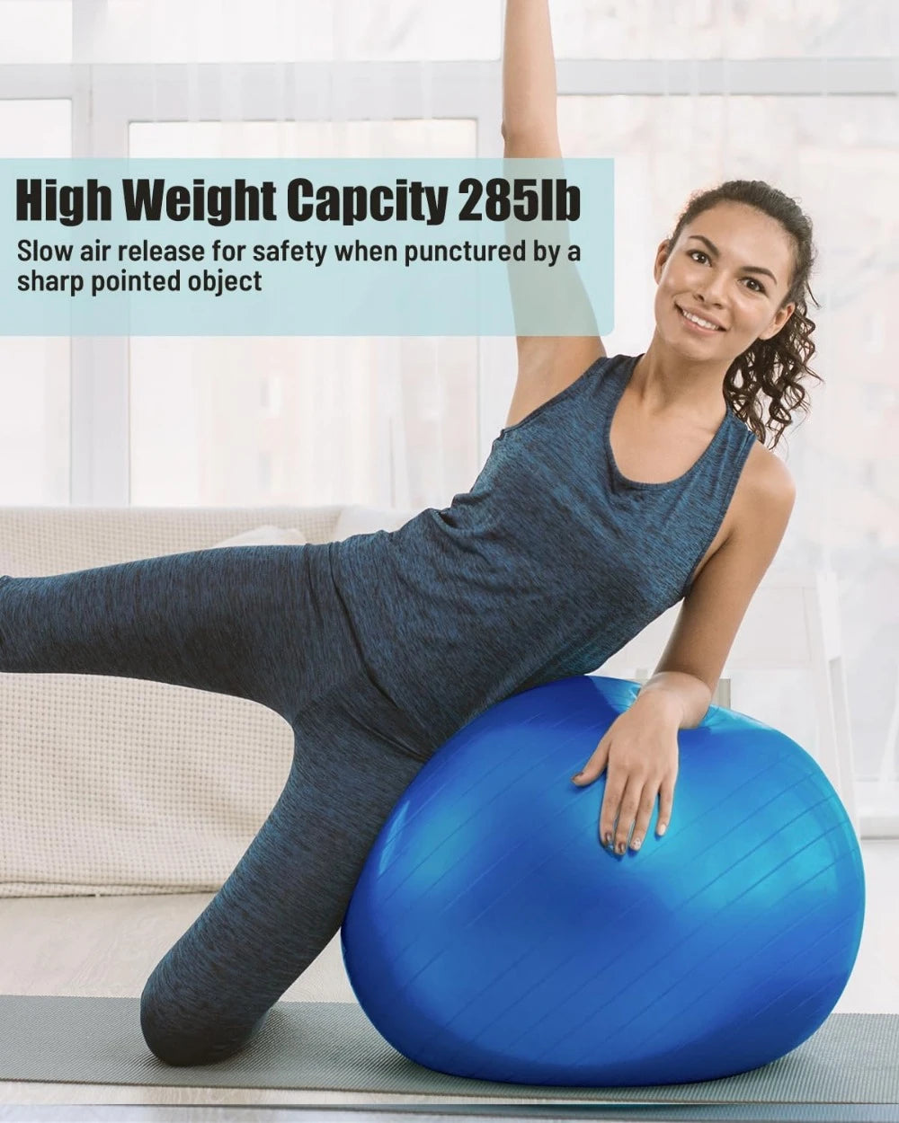 Yoga Exercise Ball Anti Slip Stability Core Strength
