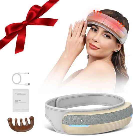 Portable Electric Head Massager with Heat and Bluetooth Connectivity