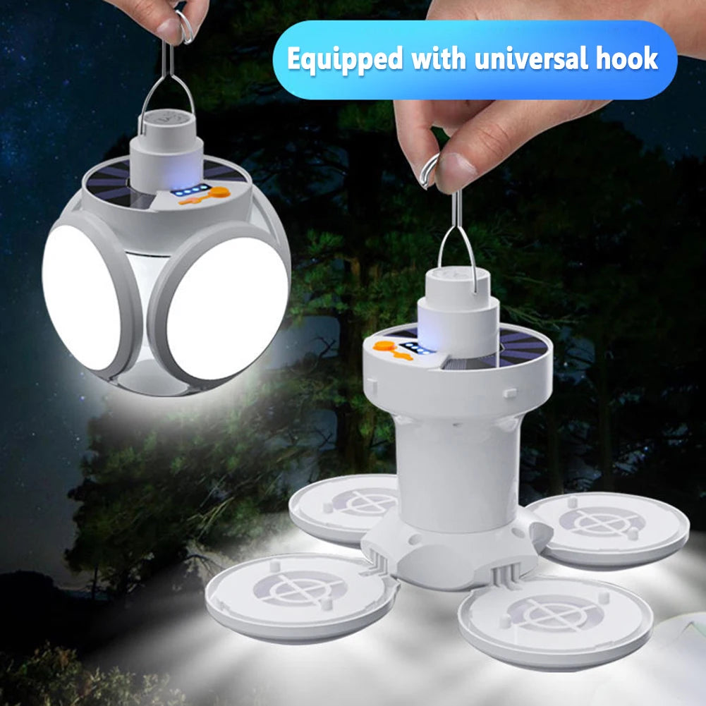 Solar Camping Lantern 500LM USB Rechargeable Portable Light