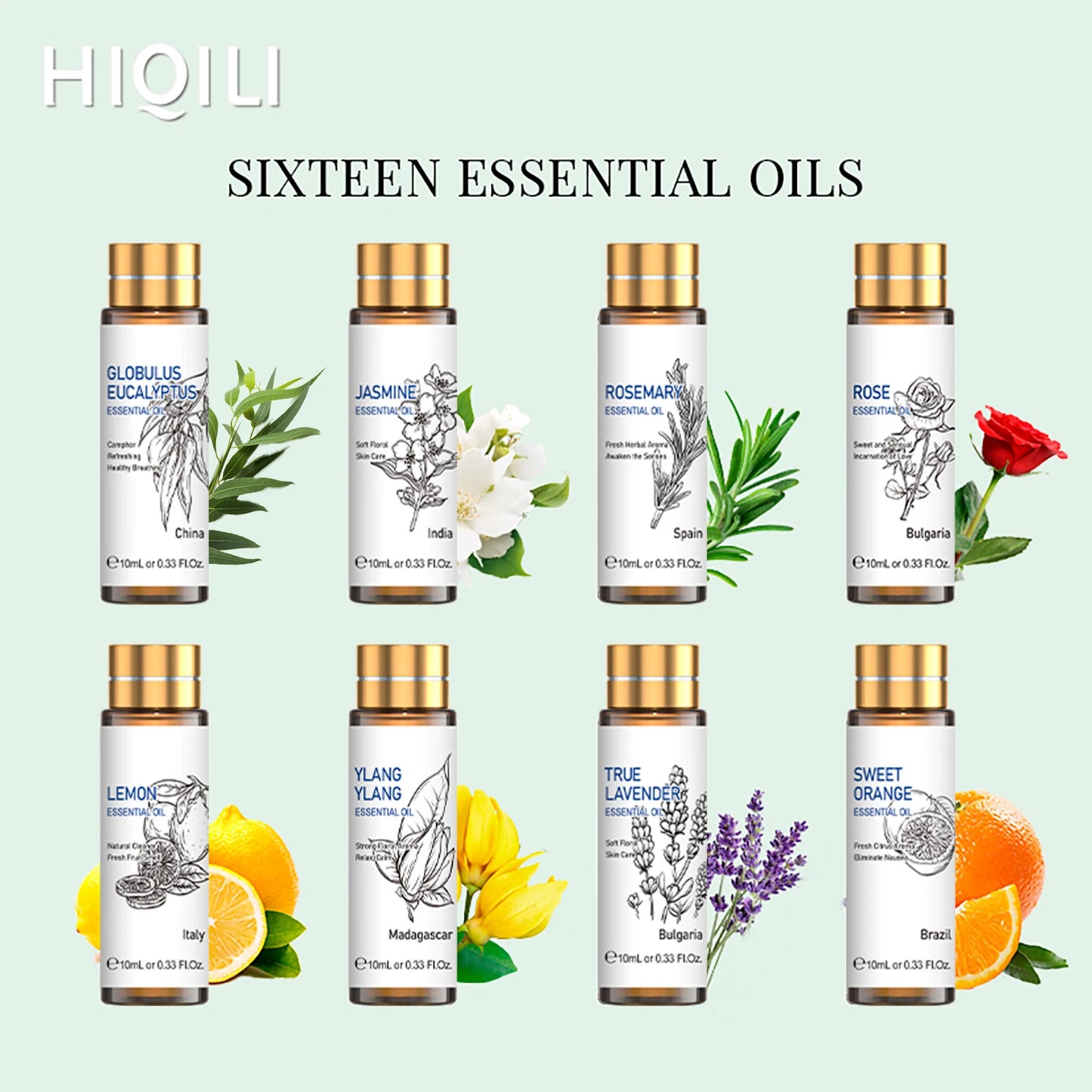 16 Piece Essential Oil Set for Relaxation and Aromatherapy