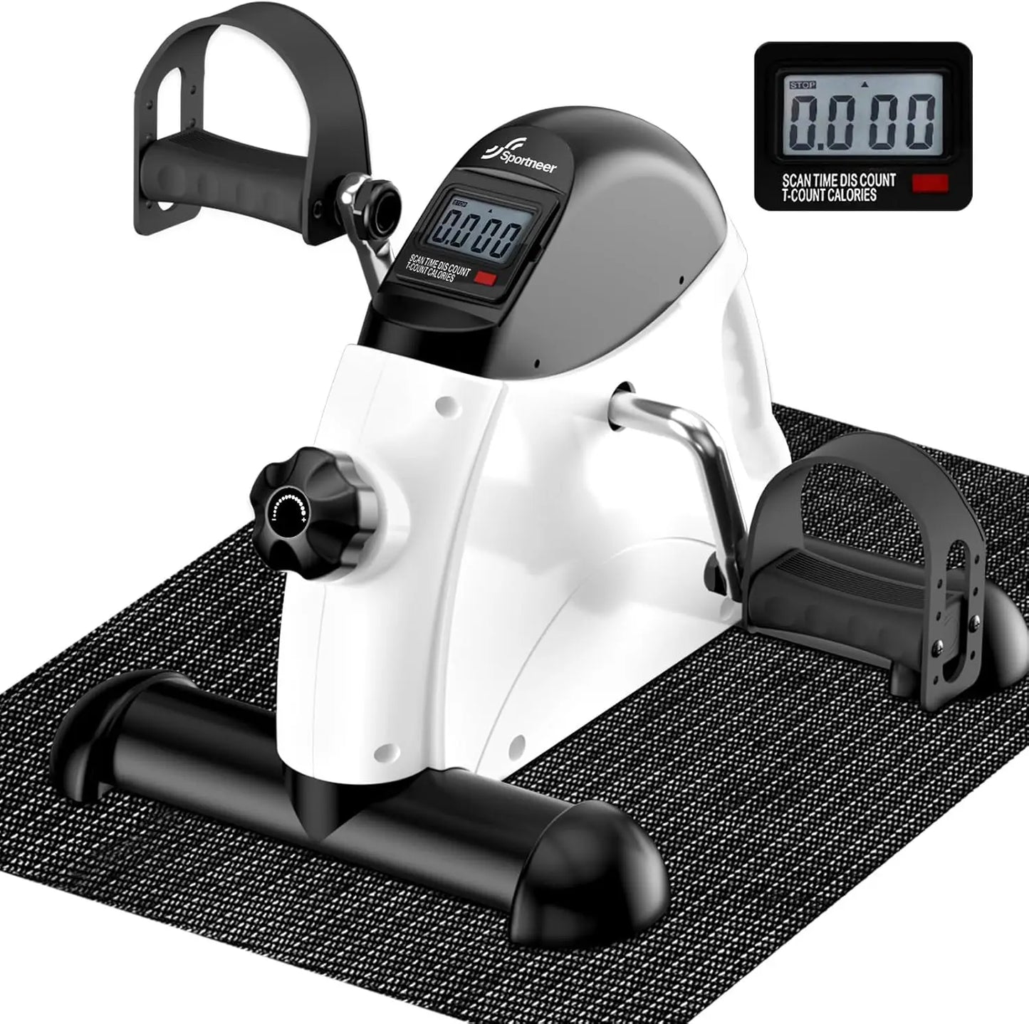 Foot Cycle Bike Pedal Exerciser,  LCD Display and Anti-Skid Mat