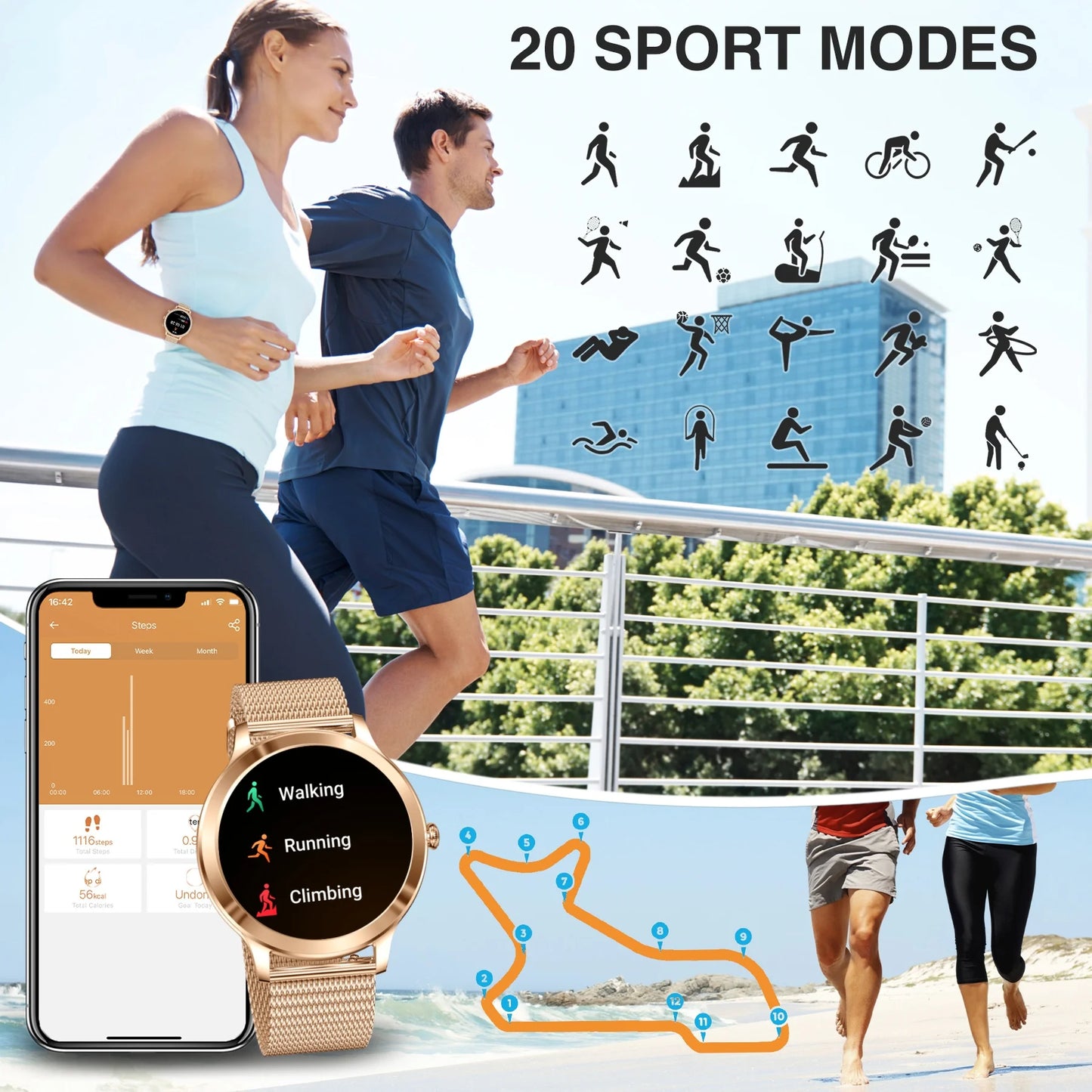 Smart Fitness Watch For Women With Music And Call Features