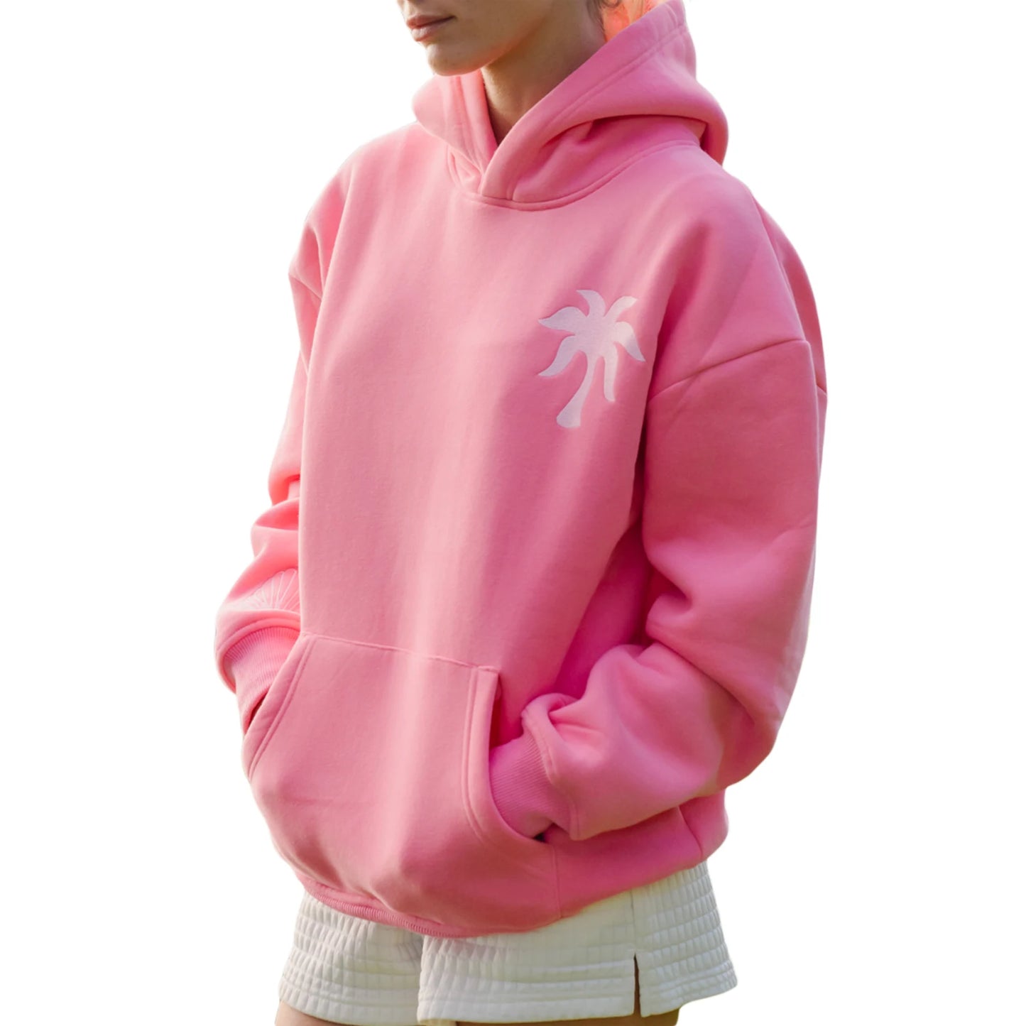 Preppy Embroidery Hibiscus Print Hoodies for Teen Girls