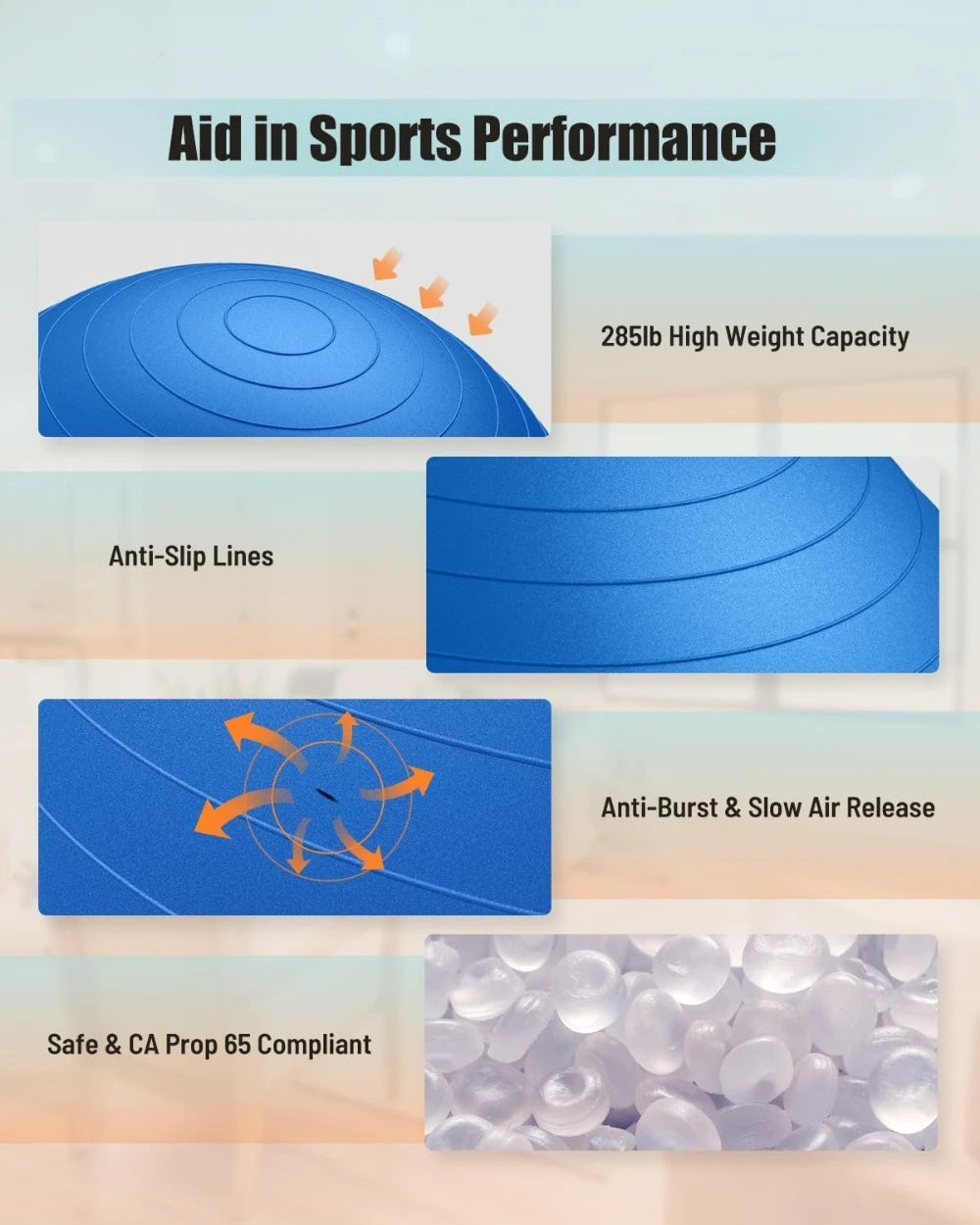 Yoga Exercise Ball Anti Slip Stability Core Strength